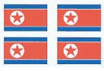 North Korea Flag Stickers - Sheet of 50