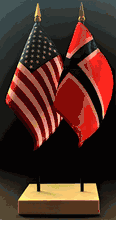 Norway and US Flag Desk Set