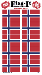 Norway Flag Stickers - Norwegian Flag Stickers - 50 per pkg.