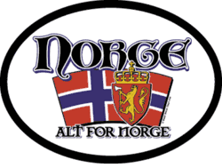 Norway Motto Flag It Oval Decal
