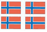Norwegian Flag Stickers - Sheet of 50