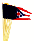 Ohio 12" x 18" Miniature Stick Flags