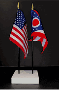 Ohio and US Flag Desk Set