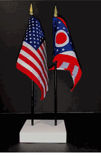 Ohio and US Flag Desk Set