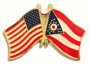 Ohio Flag Lapel Pin - Double