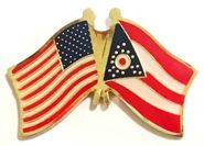 Ohio Flag Lapel Pin - Double