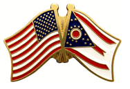 Ohio Flag Lapel Pin - Double