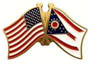 Ohio Flag Lapel Pin - Double
