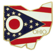 Ohio Map Lapel Pin - Updated Version