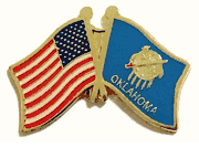 Oklahoma Flag Lapel Pin - Double