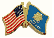 Oklahoma Flag Lapel Pin - Double