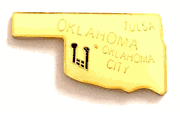 Oklahoma Map Lapel Pin 