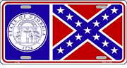 Old Georgia State Flag License Plate