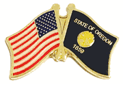 Oregon Flag Lapel Pin - Double