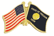 Oregon Flag Lapel Pin - Double