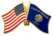 Oregon Flag Lapel Pin - Double