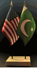 Pakistan and US Flag Desk Set