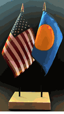 Palau and US Flag Desk Set