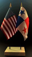 Panama and US Flag Desk Set