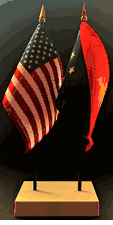 Papua New Guinea and US Flag Desk Set
