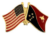 Papua New Guinea Flag Lapel Pin - Double