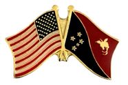 Papua New Guinea Flag Lapel Pin - Double