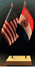 Paraguay and US Flag Desk Set