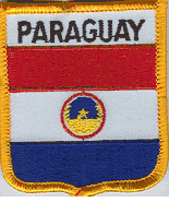 Paraguay Flag Shield Patch - White Background