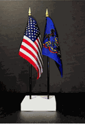 Pennsylvania and US Flag Desk Set