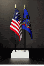 Pennsylvania and US Flag Desk Set