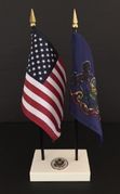 Pennsylvania and US Flag Executive Desk Set