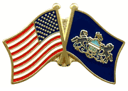 Pennsylvania Flag Lapel Pin - Double