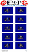 Pennsylvania Flag Stickers 50 Stickers per package