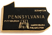 Pennsylvania Map Lapel Pin 