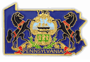 Pennsylvania Map Lapel Pin - Updated Version