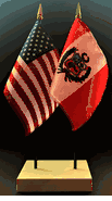 Peru and US Flag Desk Set