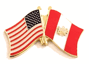 Peru Flag Lapel Pin - Double 