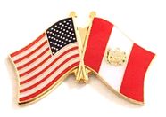 Peru Flag Lapel Pin - Double 