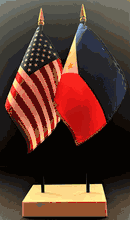 Philippines and US Flag Desk Set