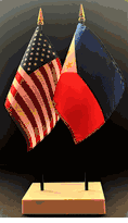 Philippines and US Flag Desk Set