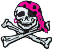 Pirate Girl w/Pink Bandana Outline