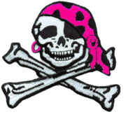 Pirate Girl w/Pink Bandana Outline