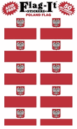 Poland Flag Stickers 50 Stickers per Package