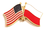 Poland (no eagle) Flag Lapel Pin - Double