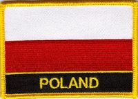 Poland w/o Eagle Flag Patch With Name - Black Background