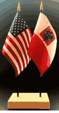 Poland with Eagle and US Flag Desk Set