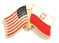 Poland With Eagle Flag Lapel Pin - Double 