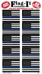 Police Memorial Flag Decal Stickers - 50 per package