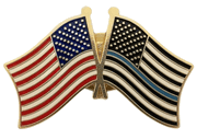 Police Memorial Flag Lapel Pin - Double