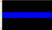 Police Thin Blue Line Nylon Flag 3' x 5' - Made in USA